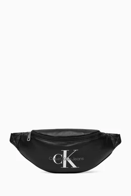 Buy Calvin Klein Jeans Black Belt Bag in Faux Leather for Men