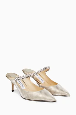 Buy Jimmy Choo Gold Bing 65 Mules in Glitter Fabric for Women