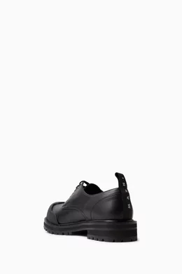 Buy Marni Black Army Derby Shoes in Leather for Men Online Ounass Kuwait