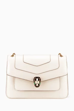 Buy BVLGARI White Medium Serpenti Forever Shoulder Bag in Calf Leather for Women Online Ounass Kuwait