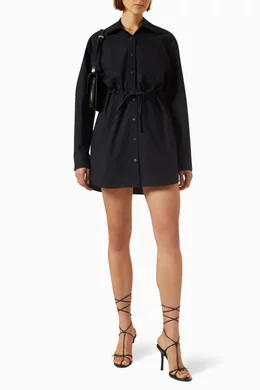 Buy Alexander Wang.t Black Layered Shirt Dress in Cotton for