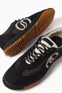 Buy Stella McCartney Black S-Wave Sport Sneakers in Mesh for Women