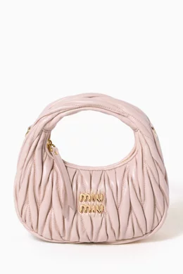 Buy Miu Miu Pink Mini Wander Hobo Bag in Matelasse Nappa for Women Online Ounass Kuwait