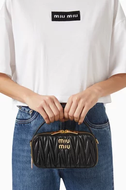 【Miu Miu】Matelasse Nappa Leather Shoulder Bag Black MIU MIU Nappa Matelasse Shoulder Bag Black 1246020
