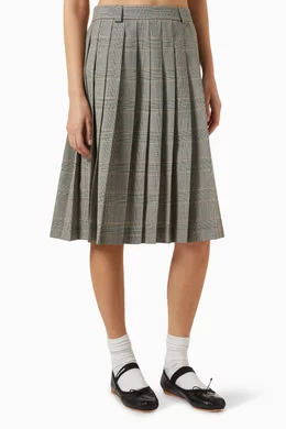 【送関込】MiuMiu☆prince of wales pleated skirt Buy Miu Miu Multicolour Prince of Wales Check Midi Skirt in