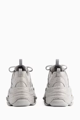 Buy Balenciaga Grey Triple S Rhinestone-embellished Sneakers in