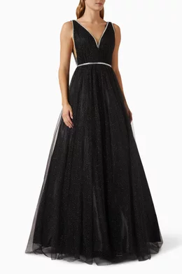 Mac duggal black ball gown discount