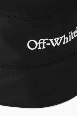 Baseball Cap Off White Bucket Hat Black Logo Embroidered  display picture 3