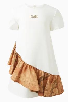 Buy Alviero Martini White Ruffles Dress in Cotton for Girls Online Ounass Kuwait