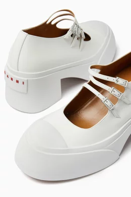 【関税＆送料込み】Marni 'Mary Jane' White Sandals With Tou Marni Leather Mary Jane Pumps | Black | FARFETCH