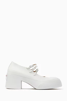 Buy Marni White Pablo Triple-buckle Mary Jane Sandals in