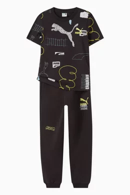 Buy Puma Black Brand Love Sweatpants in Cotton Blend for Boys
