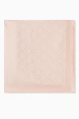 Buy Ferragamo Pink Gancini Scarf in Wool Silk-blend for Women