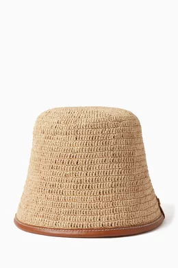 Buy Jacquemus Brown Le Bob Soli Bucket Hat in Raffia