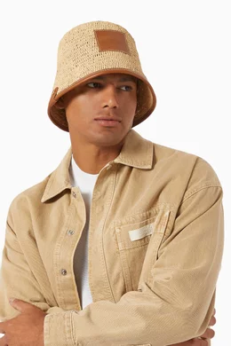 ハット Jacquemus Soli Bucket Hat In Light Brown Leather JACQUEMUS Le Bob Soli Bucket Hat | Holt Renfrew