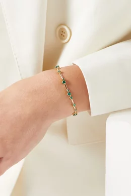 Buy Swarovski Green Constella Mixed-cut Crystal Bangle in Gold