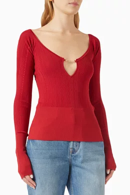 Buy Jacquemus Red Le Haut Pralu Top in Viscose Knit for Women