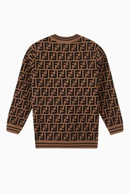 Buy Fendi Brown FF Logo Sweater in Knit for UNISEX Online Ounass Kuwait