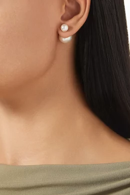 Buy Shashi White Double Ball Earrings with Swarovski Pearls for Women Online Ounass Kuwait