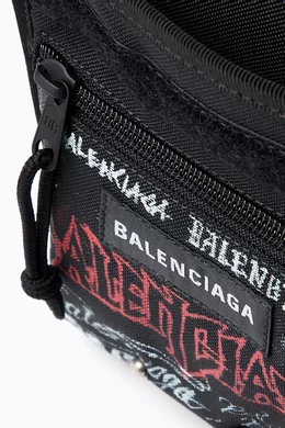 Buy Balenciaga Black Small DIY Metal Explorer Pouch Crossbody Bag in Nylon for Men Online Ounass Kuwait