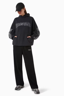 Buy Balenciaga Black DIY Metal Outline Oversized Hoodie in Cotton