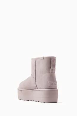 Buy UGG Grey Classic Mini Platform Ankle Boots in Suede for Women