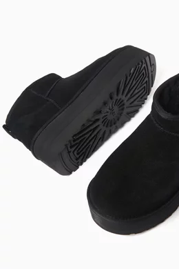 Ugg classic mini waterproof boots black suede top