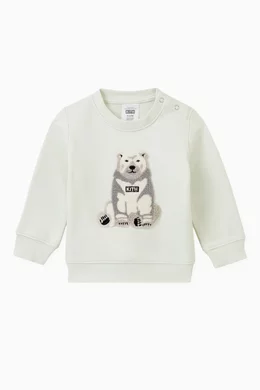 Buy Kith Neutral Baby Polar Bear Crewneck Sweatshirt in Cotton