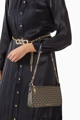 Buy Michael Kors Gold Medium Empire Chain Pouchette Shoulder Bag