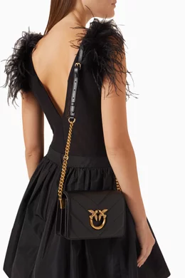 Buy PINKO Black Mini Love Click Crossbody Bag in Quilted Leather for Women Online Ounass Kuwait
