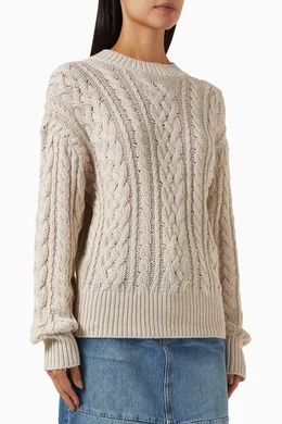 Buy Reformation Neutral Sam Oversized Sweater in Cotton-cashmere