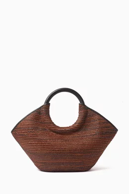 Buy Hereu Brown Small Cabassa Top-handle Bag in Raffia for Women