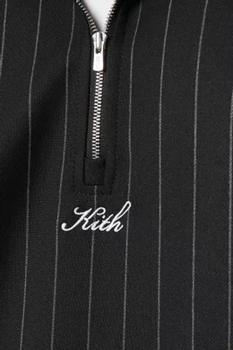 Buy Kith Black Riley Quarter-zip Sweatshirt in Stretch Double