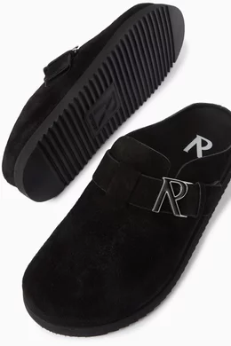 Buy Represent Black Initial Mules in Suede for Men Online  display picture 3
