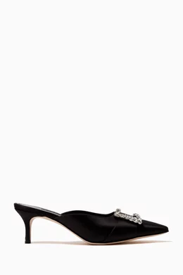 Buy Manolo Blahnik Black Ramimu 50 Crystal-embellished Buckle