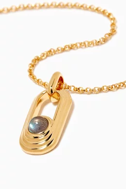 Buy Missoma Grey Zenyu Gemstone Ovate Pendant Necklace in 18kt