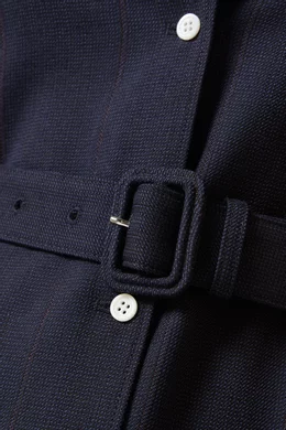 Buy Prada Blue Single-breasted Pinstripe Jacket in Wool for