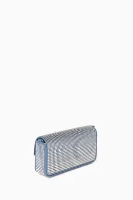 Buy MCM Blue Mini Himmel Bag in Studded Satin for Women Online