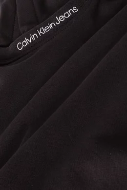 Buy Calvin Klein Black Logo Intarsia Hoodie in Cotton terry Blend for Boys Online Ounass Kuwait