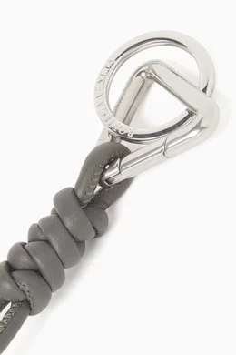 Buy Bottega Veneta Grey Triangle Key Ring in Nappa for Men