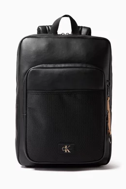 calvin klein jeans leather backpack Highlights top flap design Calvin Klein Lv04d3127g Backpack Black