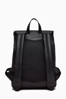 Buy Calvin Klein Black Iconic Plaque Backpack in Faux Leather for
