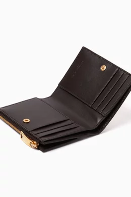 Buy Bottega Veneta Brown Small Diagonal Bi-Fold Zip Wallet
