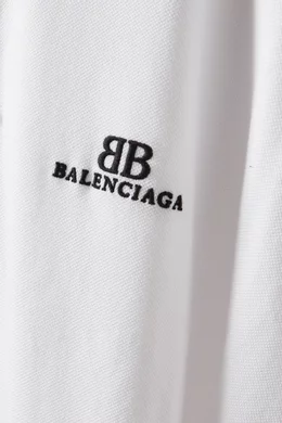 Buy Balenciaga White BB Classic Oversized Polo Shirt in Cotton