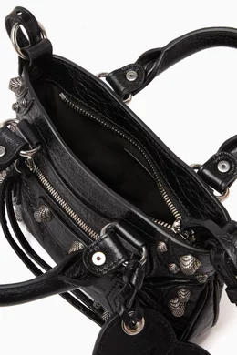 Buy Balenciaga Black Mini Neo Cagole Tote Bag in Arena Lambskin