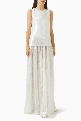 norma kamali white sequin dress Norma Kamali LONG SLEEVE CREWNECK MINI DRESS - Cocktail dress / Party dress  - clear/white/off-white