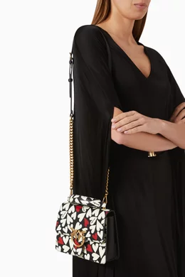 Buy PINKO Black Mini Love One Light Bag in Leather for Women