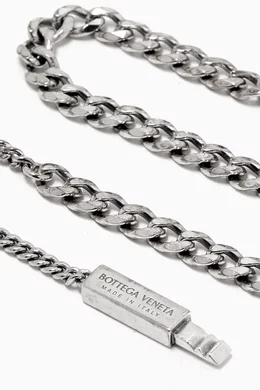 【希少】BOTTEGA VENETA ID BRACELET SV925 18K BOTTEGAVENETA]BOTTEGA VENETA Chain ID Bracelet 20cm S size