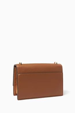 Buy Tory Burch Brown Miller Shoulder Bag in Pebbled Leather for