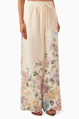 【Zimmermann】Halliday フローラル シルクパラッツォパンツ ZIMMERMANN シルク ワイドパンツ フローラルプリント | THE